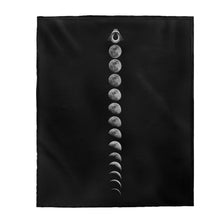 Load image into Gallery viewer, Velveteen Moon Phase  Plush Blanket
