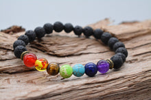 Load image into Gallery viewer, Dark-Lava Stone Bracelet Chakras Bead Natural Stone Bracelet Oil Diffuser Bracelet
