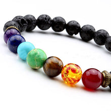 Load image into Gallery viewer, Dark-Lava Stone Bracelet Chakras Bead Natural Stone Bracelet Oil Diffuser Bracelet
