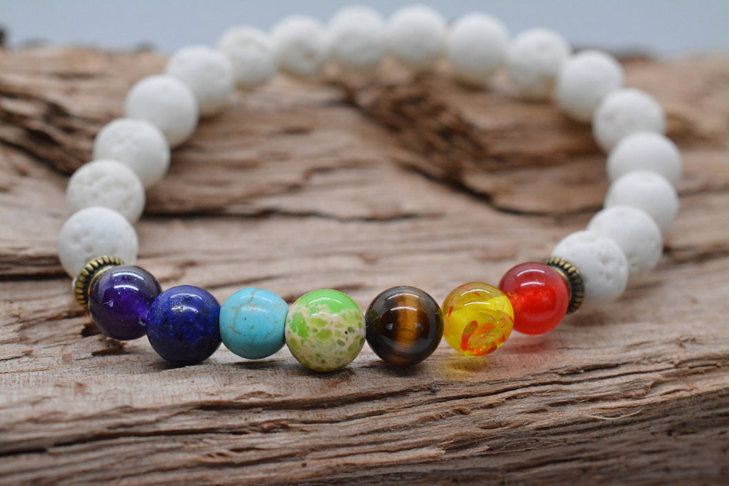 LIGHT- Lava Stone Bracelet Chakras Bead Natural Stone Bracelet Oil Diffuser Bracelet