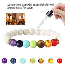 Load image into Gallery viewer, LIGHT- Lava Stone Bracelet Chakras Bead Natural Stone Bracelet Oil Diffuser Bracelet
